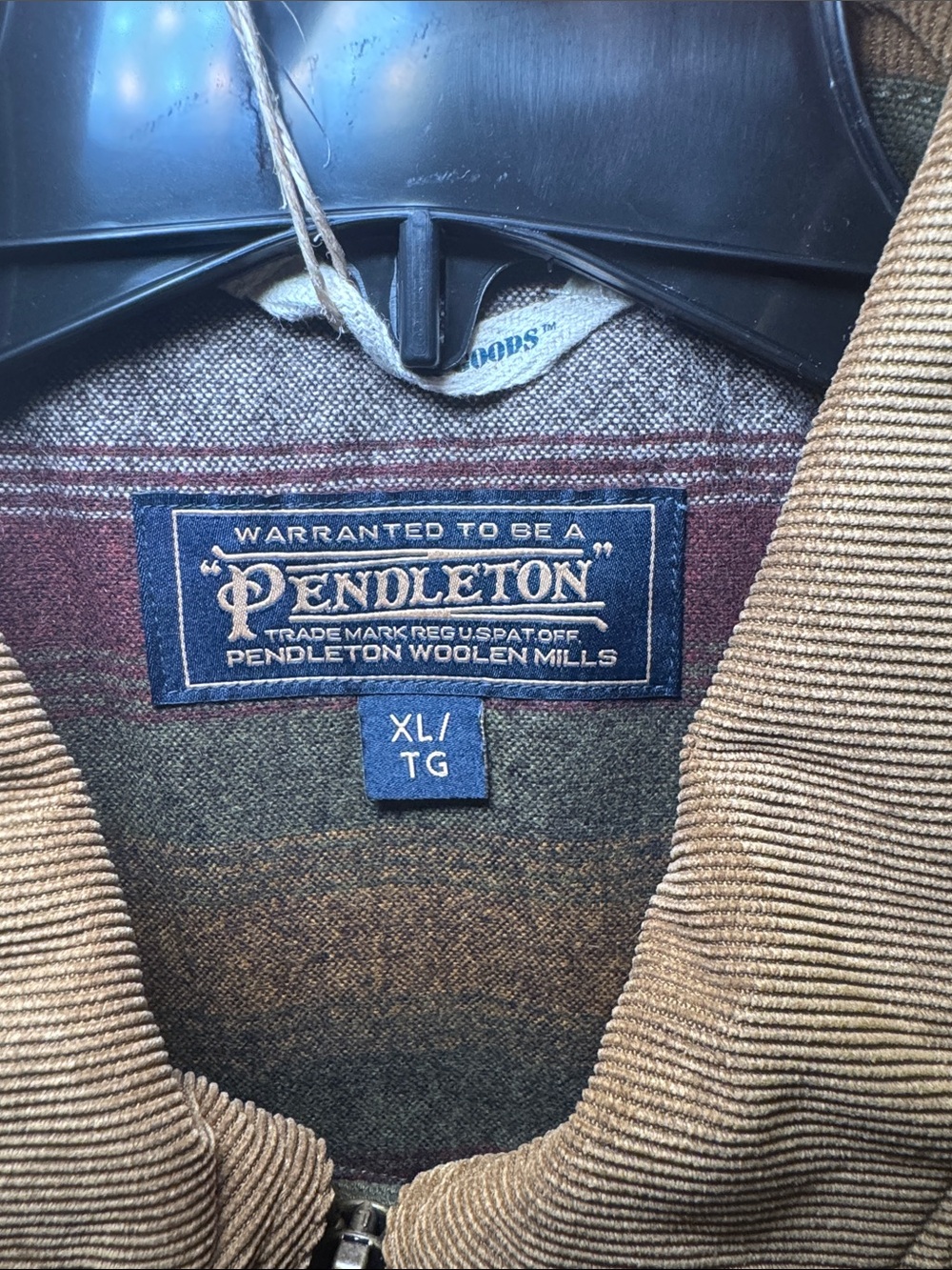 Pendleton Olive Canvas Field Jacket with Tan Corduroy Collar - Picture 2 of 7